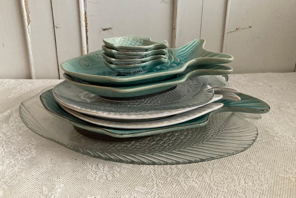 Fairtrade / Vis borden - schalen / Glas & aardewerk, Nieuw, Ophalen of Verzenden, Overige stijlen, Aardewerk