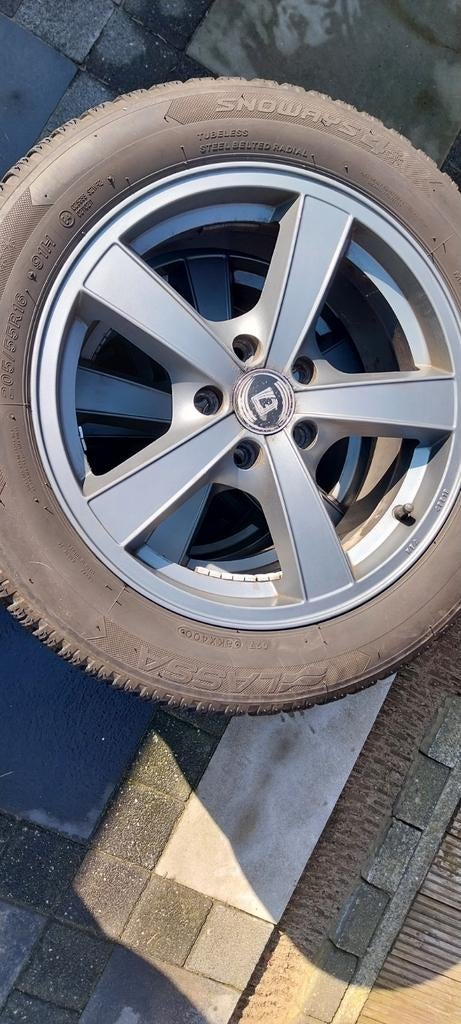 Winterbanden met velgen 205/55R16, Auto-onderdelen, Banden en Velgen, Ophalen, Gebruikt, 16 inch, Banden en Velgen