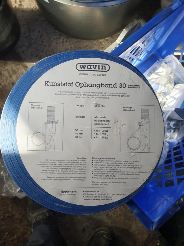Wavin Kunststof Ophangband 30mm x 50m, Ophalen, Nieuw, 250 mm of meer, Overige typen