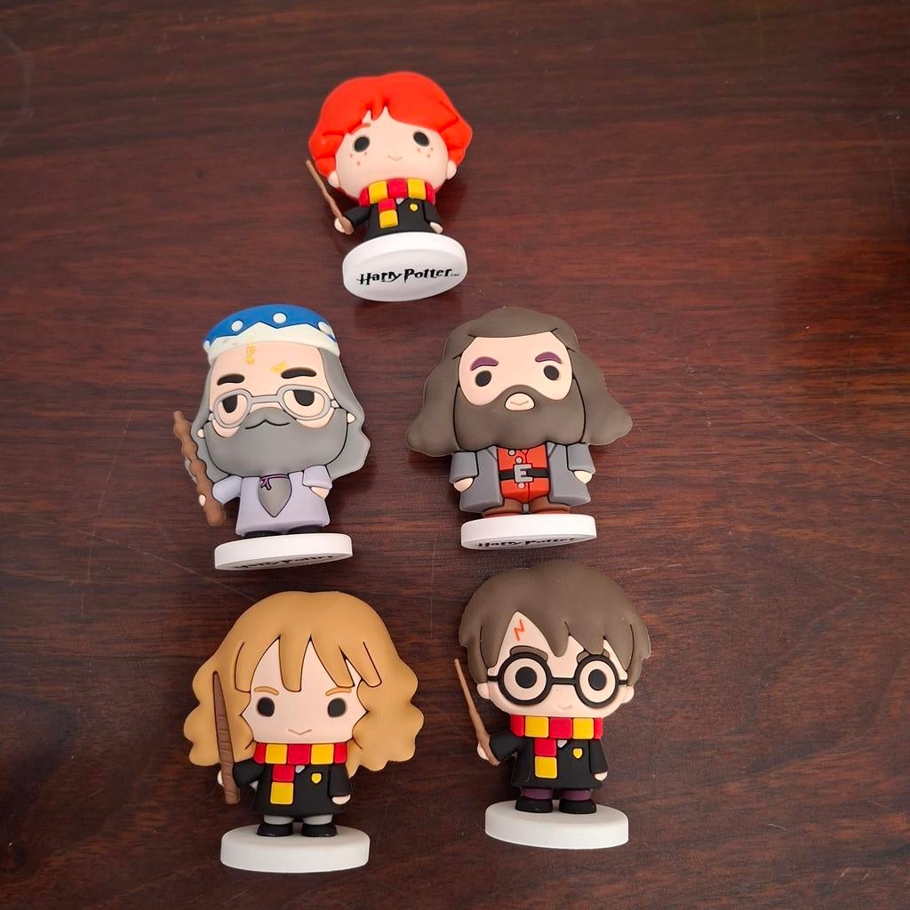 Harry Potter beeldjes set 5 en 1 gouden 6 stuks, Verzamelen, Harry Potter, Ophalen of Verzenden, Zo goed als nieuw, Beeldje of Buste