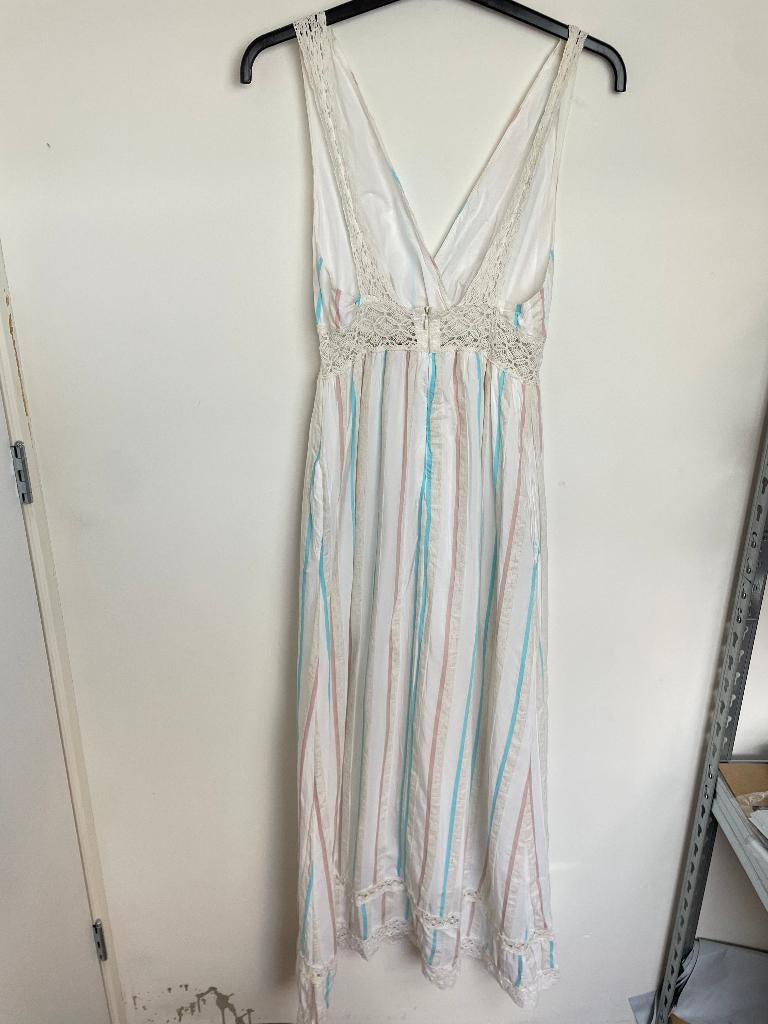 Trussardi Jeans mouwloze maxi-jurk boho gestreept kant XS, Trussardi Milano S.p.A., Blauw, Via Burlamacchi Francesco 4, 20135, Milan