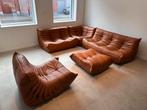 Cognac lederen modulaire zithoek, onberispelijke staat!, Ophalen of Verzenden, Knoll togo leolux ligne roset cassina b&b italia vitra artifort
