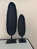 Set van 2 decoratieve veer ornamenten - Zwart metaal, Huis en Inrichting, Woonaccessoires | Overige, Ophalen of Verzenden, Zo goed als nieuw
