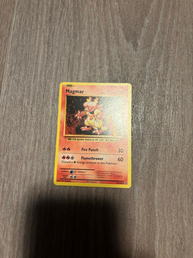 Pokémon Kaart Magmar - Basic - 2016, Ophalen of Verzenden, Gebruikt, Losse kaart