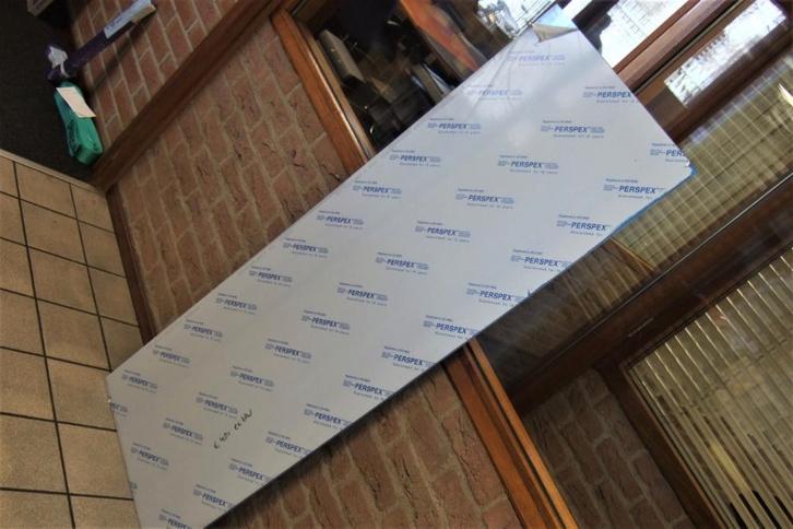 Plexiglas plaat 1520 x 540 x 8 mm helder blauw, Doe-het-zelf en Verbouw, Glas en Ramen, Nieuw, Glasplaat, Minder dan 80 cm, 160 cm of meer