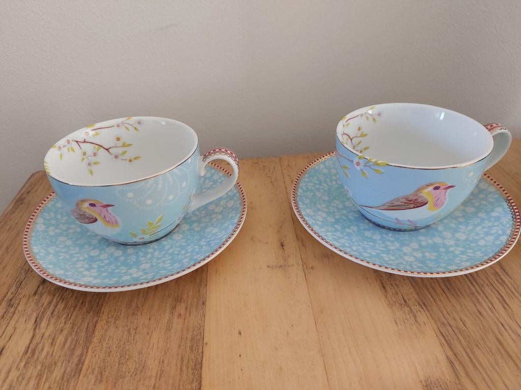 Pip studio 2x kop & schotel, Ophalen, Zo goed als nieuw, Overige stijlen, Kop(pen) en/of Schotel(s)