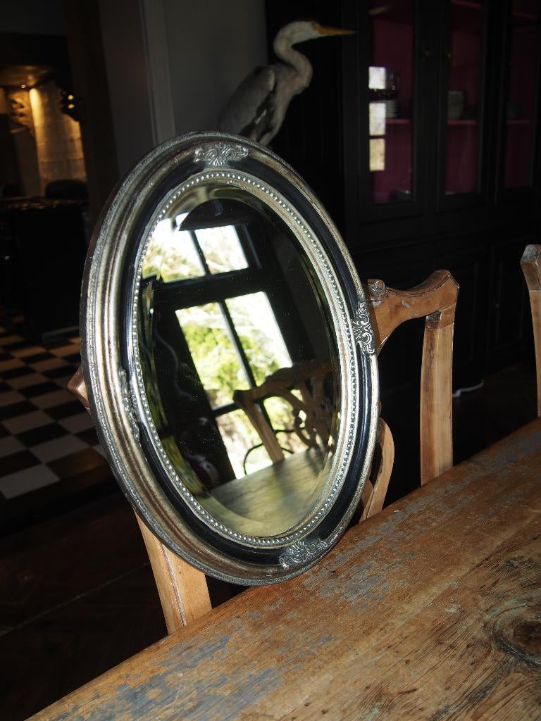 kleine ovale Spiegel/ Facet gelepen, Minder dan 50 cm, Gebruikt, Ophalen of Verzenden, Minder dan 100 cm