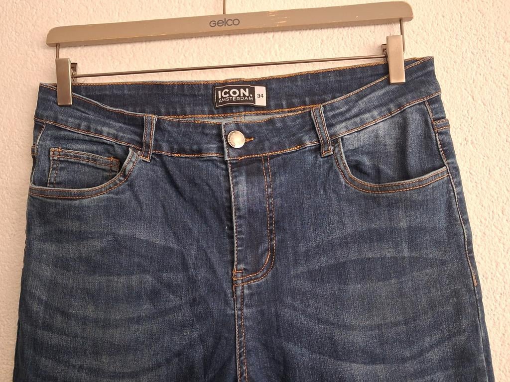 ICON Jeans Maat W34 L32, Kleding | Heren, Ophalen of Verzenden, Zo goed als nieuw, Blauw, W33 - W34 (confectie 48/50)