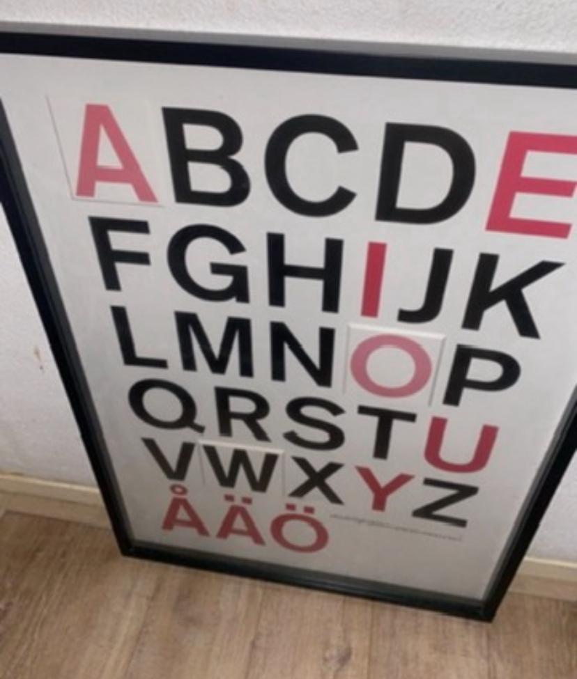 IKEA Olunda Alfabet Poster - Educatief en Decoratief, Ophalen, Gebruikt, Foto of Poster, 75 cm of meer