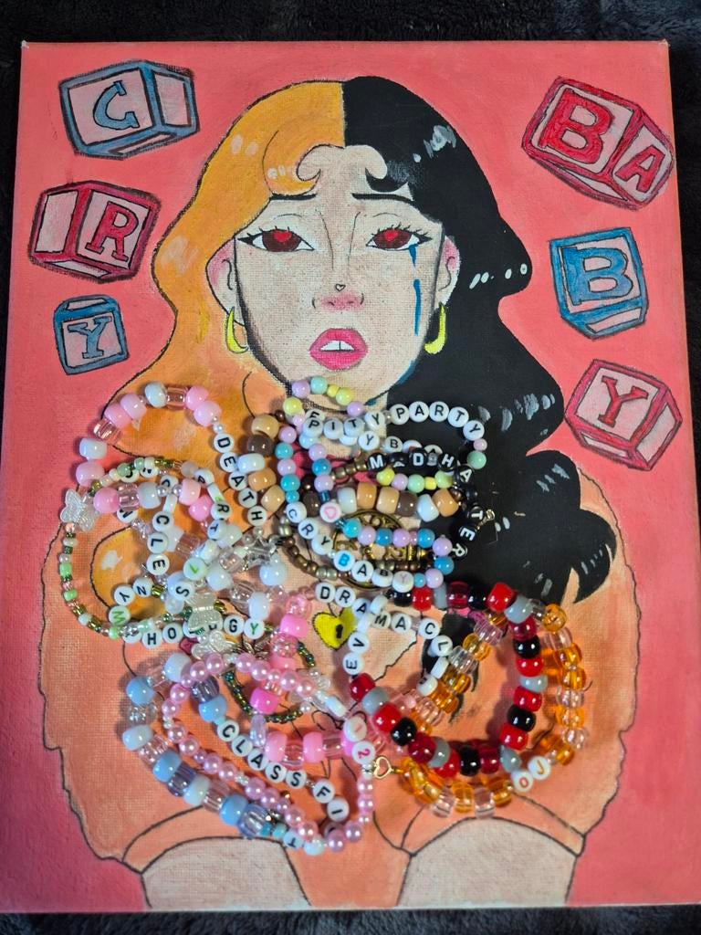 Melanie Martinez Schilderij & Handgemaakte Armbanden Set, Ophalen