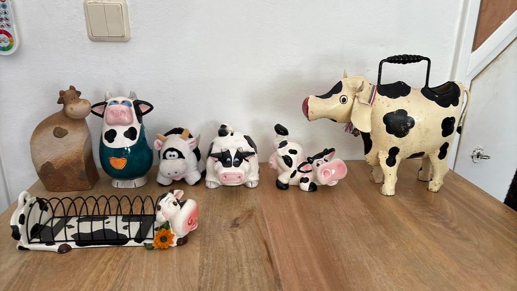 Koeien verzameling beeldjes en knuffels, Kinderen en Baby's, Speelgoed | Knuffels en Pluche, Ophalen, Zo goed als nieuw, Overige typen