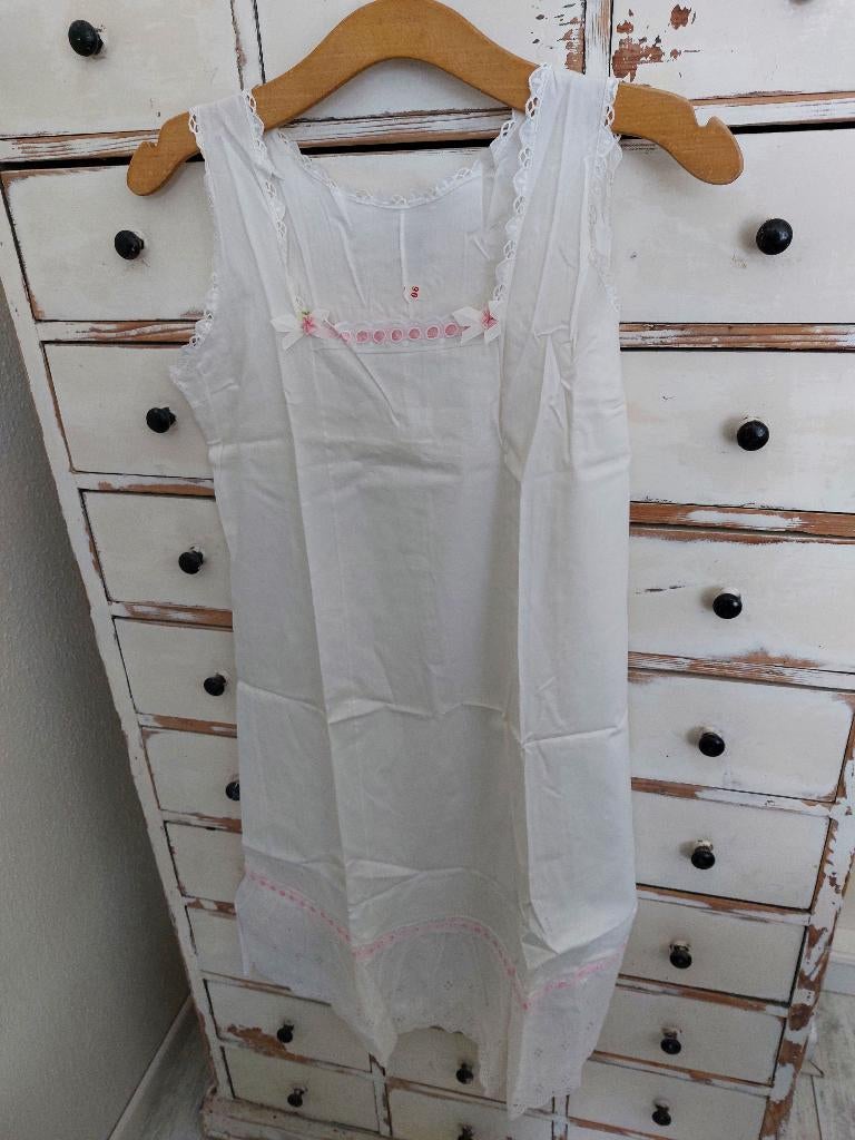 Oud oude frans franse antiek antieke nachthemd wit witte, Antiek en Kunst, Ophalen of Verzenden