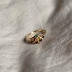 Ring goud smaragd saffier steen maat 16,5 9k goud vintage, Verzenden, Dame, Goud, Kleiner dan 17