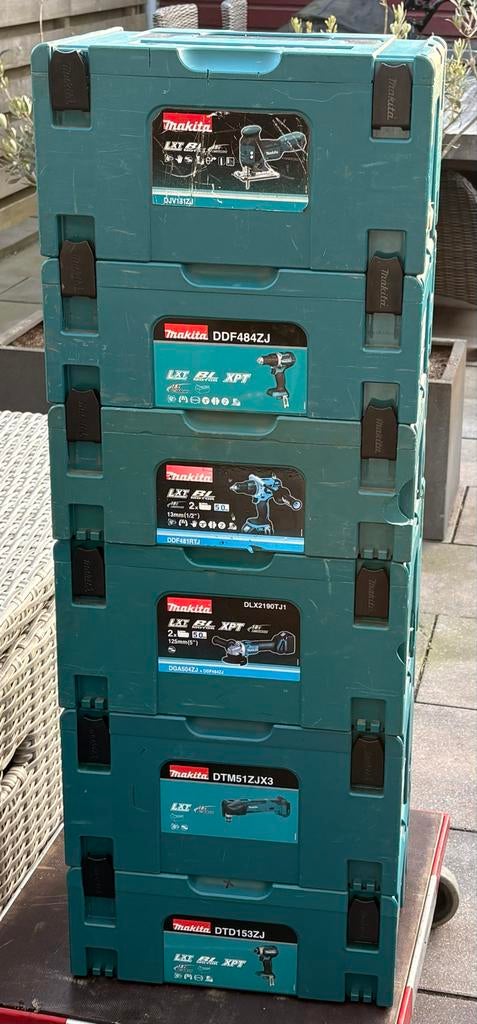 6 Makita systainers (incl. 1 met klein defect), Ophalen, Gebruikt