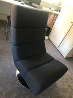 Fauteuil Blauw met chromen voet, Ophalen, 75 tot 100 cm, Zo goed als nieuw, Stof
