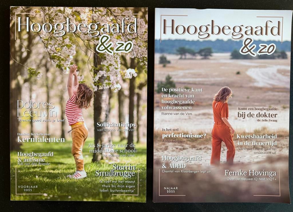 2x Hoogbegaafd & zo magazine, Boeken, Ophalen of Verzenden, Zo goed als nieuw, Glossy