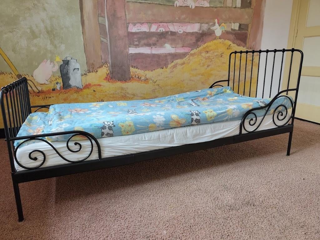 éénpersoonsbed bed, Huis en Inrichting, Slaapkamer | Bedden, Ophalen, Eenpersoons, Zwart, 80 cm