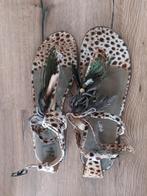 Luipaard print sandaaltjes maat 41, Bruin, Zo goed als nieuw, Sandalen of Muiltjes, Ophalen of Verzenden