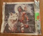 Diamond Painting Wolf Indiaan 40x40 ronde steentjes Nieuw, Ophalen of Verzenden, Nieuw, Knutselwerk
