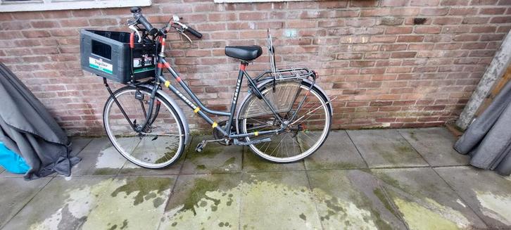 2de hands Rambler fiets met krat en bagagedrager, Fietsen en Brommers, Fietsen | Dames | Damesfietsen, Gebruikt, Overige merken
