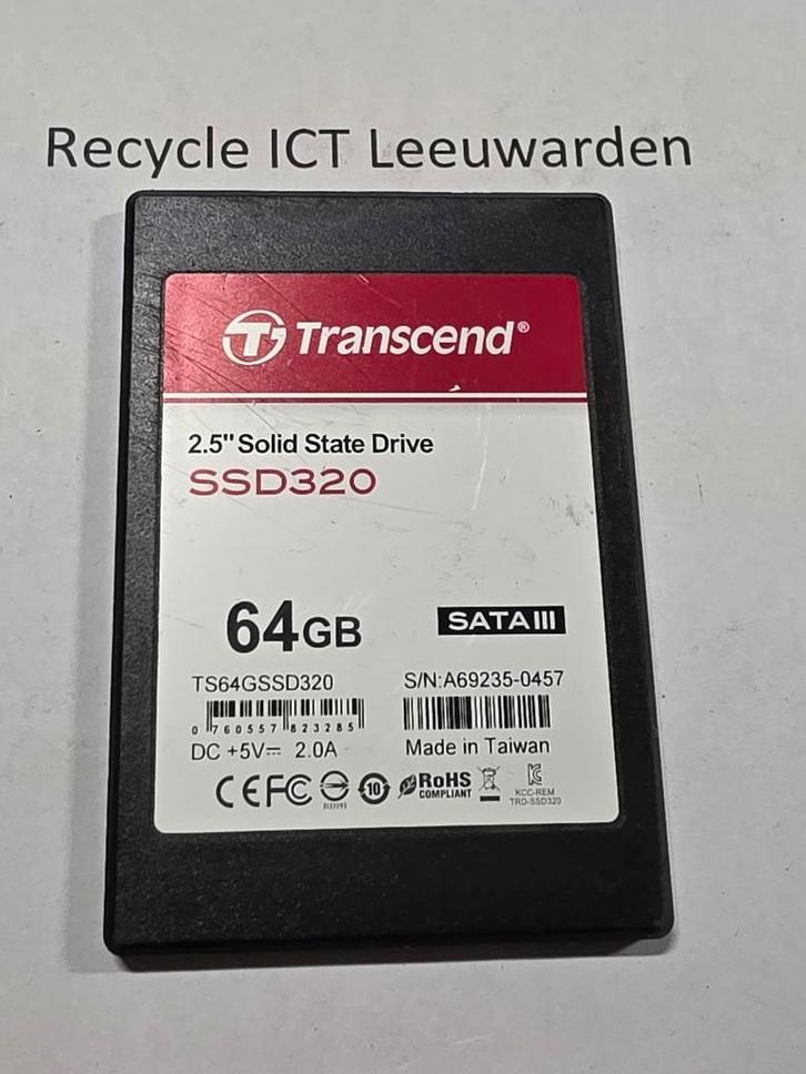 Transcend 64gb laptop ssd hdd hardeschijf, Computers en Software, Harde schijven, Gebruikt, Laptop, Intern, SSD, SATA, Ophalen of Verzenden
