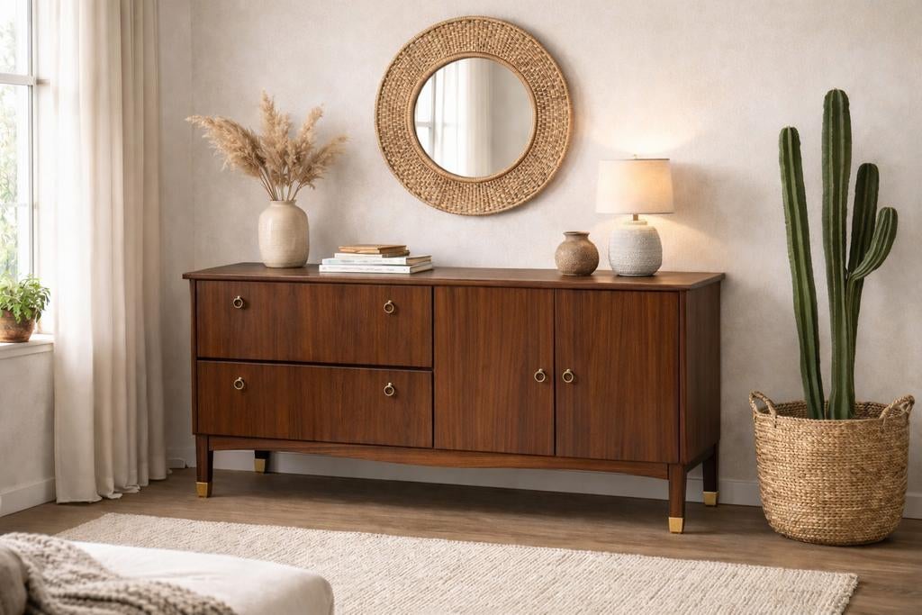 Vintage dressoir midcentury, Ophalen, Gebruikt, 25 tot 50 cm, 100 tot 150 cm