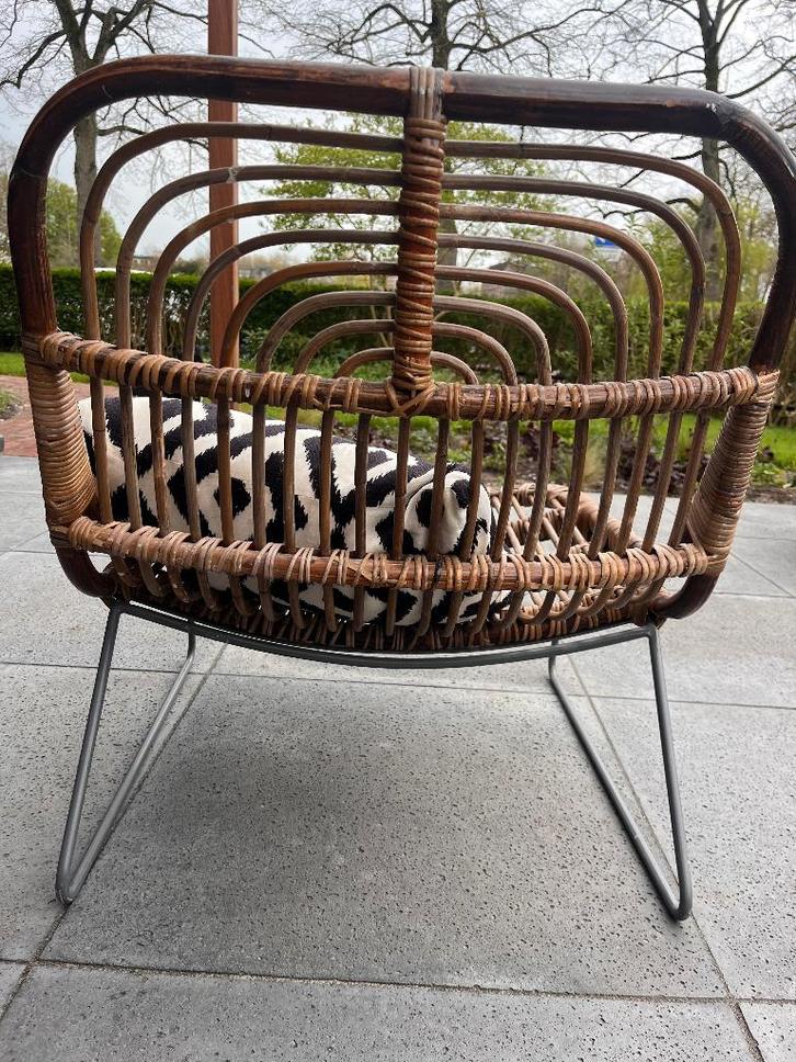Kawa rotan fauteuil House Doctor, Huis en Inrichting, Fauteuils, Zo goed als nieuw, Metaal, Riet of Rotan, 50 tot 75 cm, Minder dan 75 cm