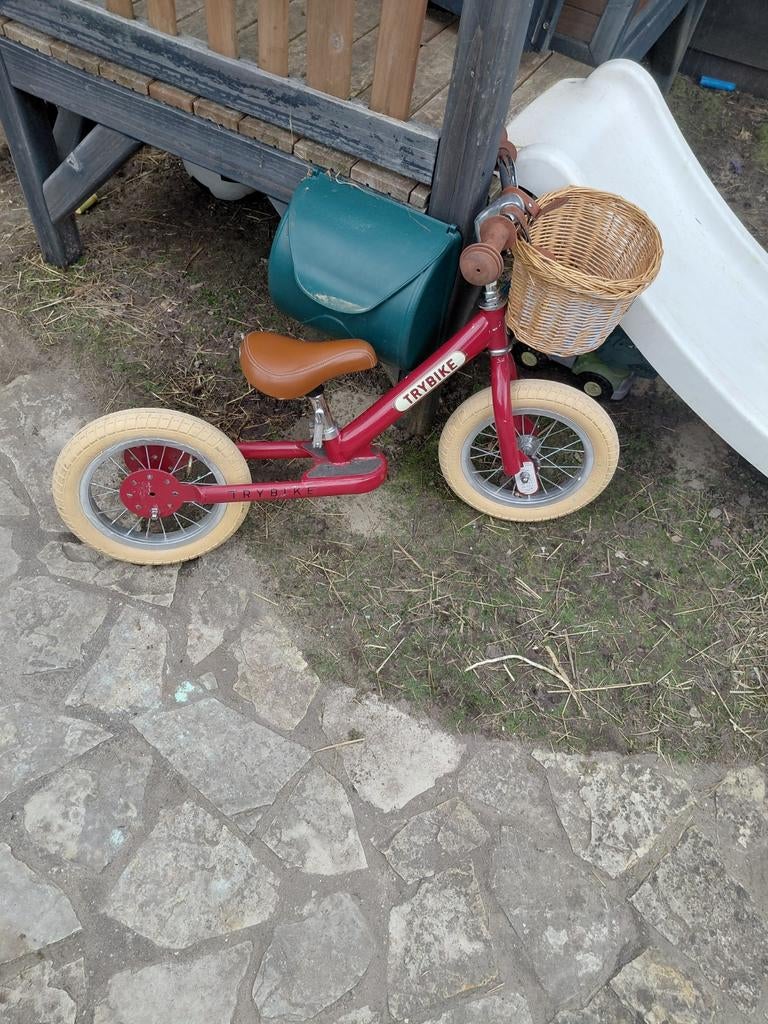 Trybike loopfiets rood met mandje, Ophalen of Verzenden, Gebruikt, Minder dan 16 inch, Trybike