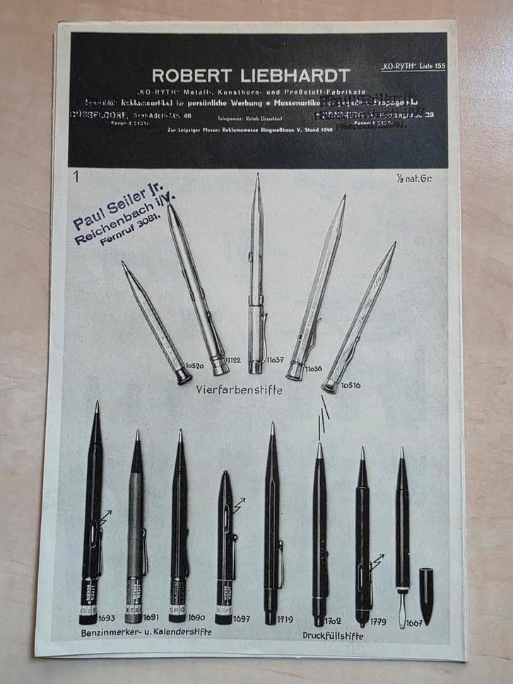 070) ORIGINELE CATALOGUS ROBERT LIEBHARDT SCHRIJFGEREI  o.a., Verzamelen, Merken en Reclamevoorwerpen, Zo goed als nieuw, Overige typen