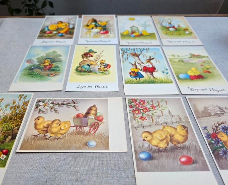 12 Pasen mooie oude ansichtkaarten, Diversen, Wenskaarten, Ophalen of Verzenden