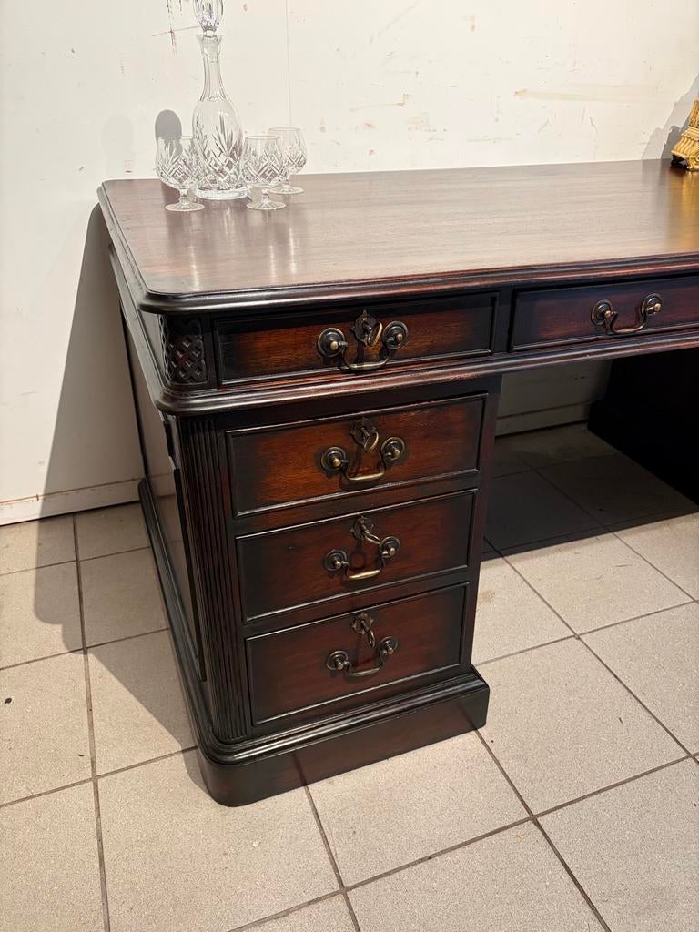 Oud Engels mahonie bureau, 3 delen 180 x 88 cm, Ophalen