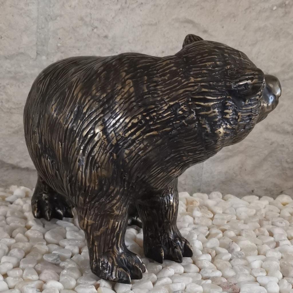 Beeld brons:- Beer  / Grizzly  (nieuw), Antiek en Kunst