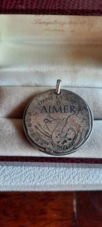 Antieke  franse medaille, dans la Joie d'aimer., Ophalen of Verzenden, Overige materialen