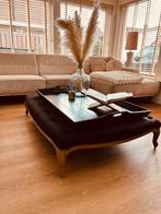 Large footstool barok gecapitonneerde salontafel + dienblad, Ophalen, 50 tot 100 cm, Zo goed als nieuw, Minder dan 50 cm