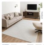 Modern wit vloerkleed met reliëf 200 x 290, Ophalen, Modern met reliëf, Wit, 150 tot 200 cm