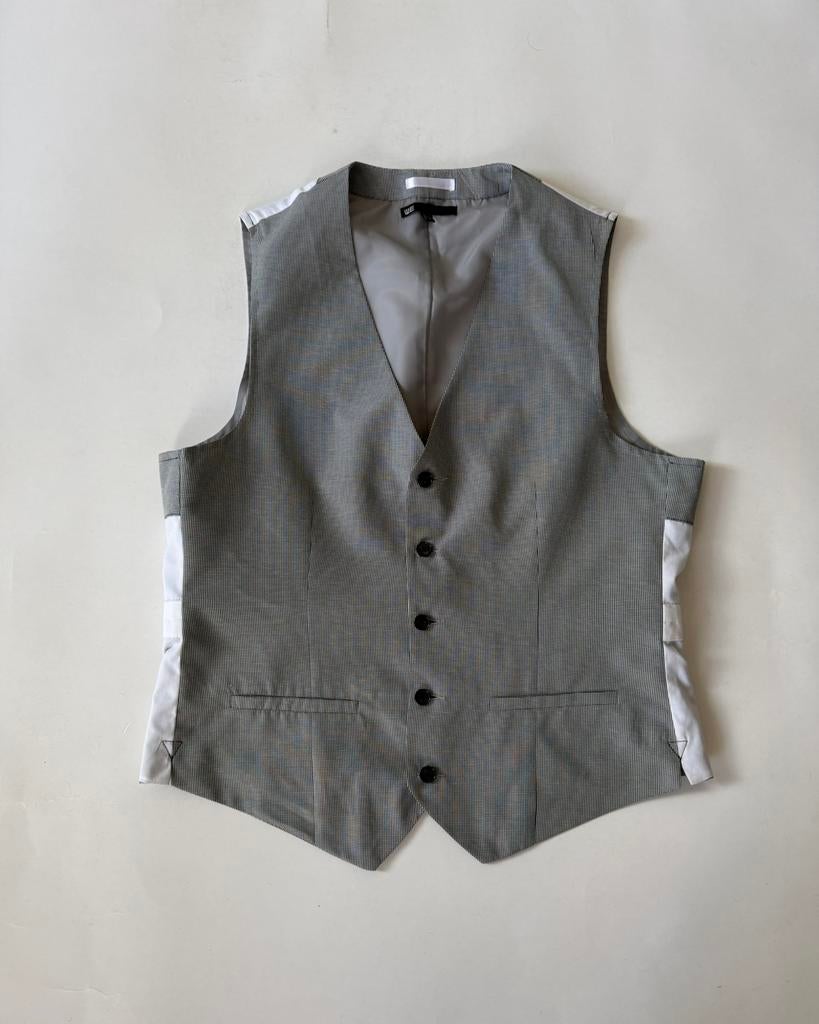 WE grijs heren gilet, maat 52, Ophalen of Verzenden, Zo goed als nieuw, Maat 52/54 (L), Grijs