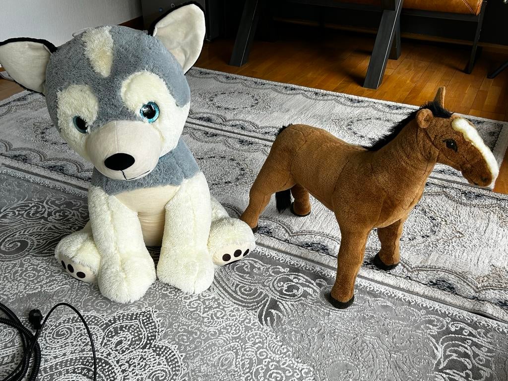 Grote knuffel honden en paard, Ophalen, Hond, Zo goed als nieuw, Middelgroot (20 tot 80 cm)