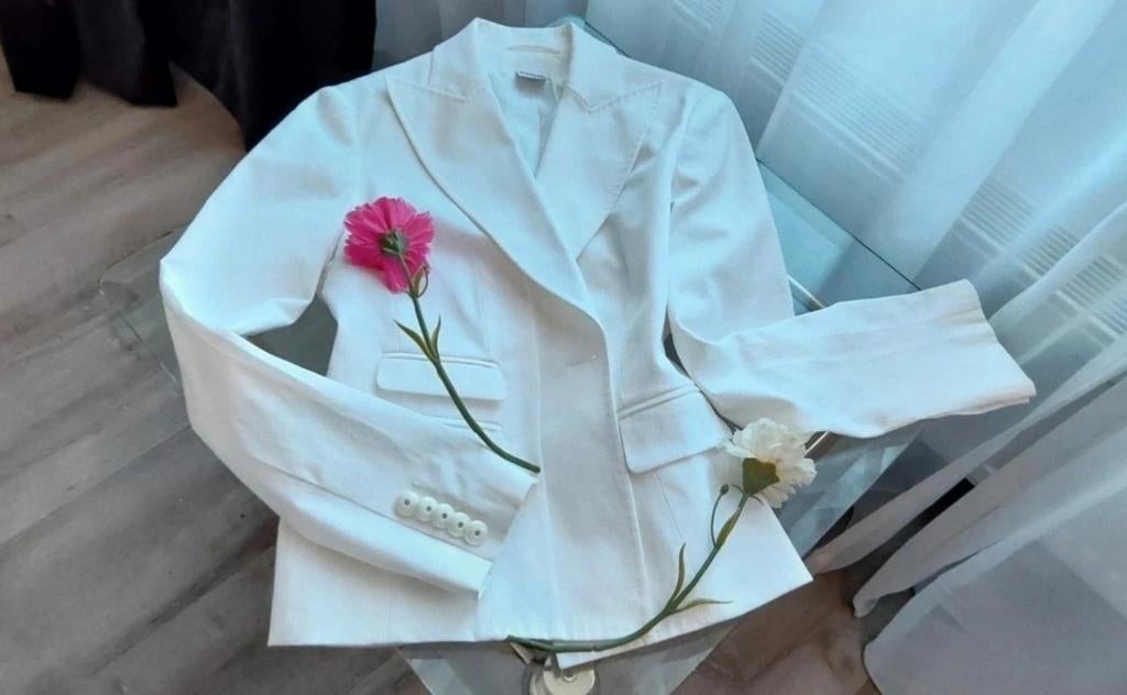 Wolford Witte Blazer - Stijlvol en Elegant, Kleding | Dames, Jasjes, Kostuums en Pakken, Maat 38/40 (M), Ophalen of Verzenden