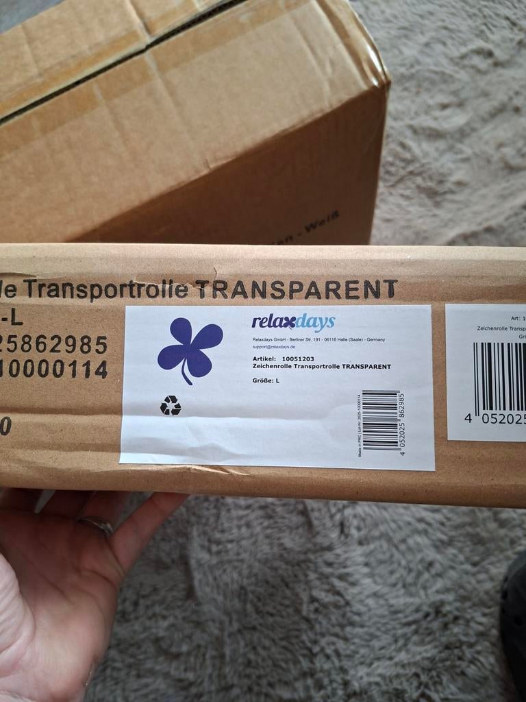 Relaxdays Tekenrol Transportkoker Transparant - Maat L, Ophalen of Verzenden, Nieuw, Overige typen