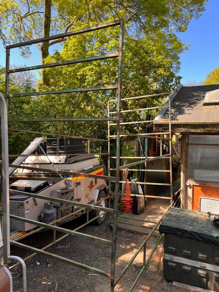 Oldskool Vintage Verrijdbaar Magazijnrek - Groen/Roest, Archief en Opbergen, Ophalen, Gebruikt, Inrichting