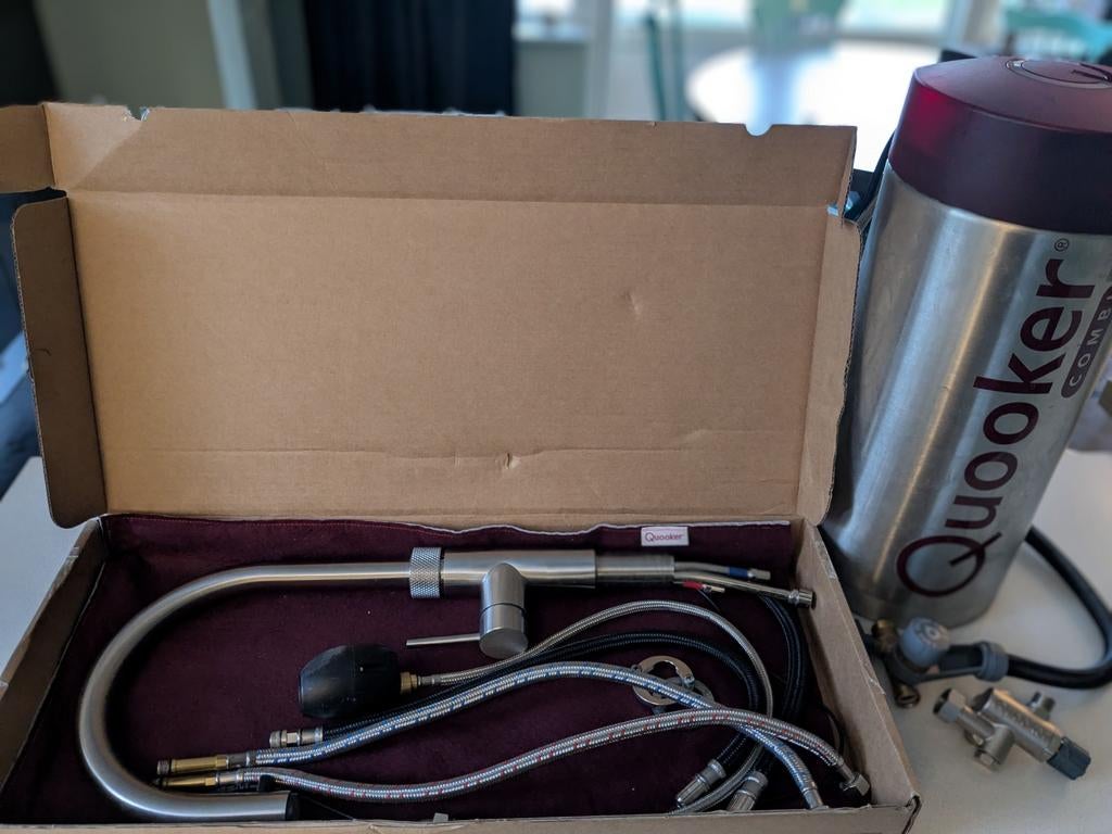 Quooker Flex RVS met Combi(+) boiler complete set, Minder dan 50 cm, Ophalen of Verzenden, Zo goed als nieuw, Minder dan 100 cm