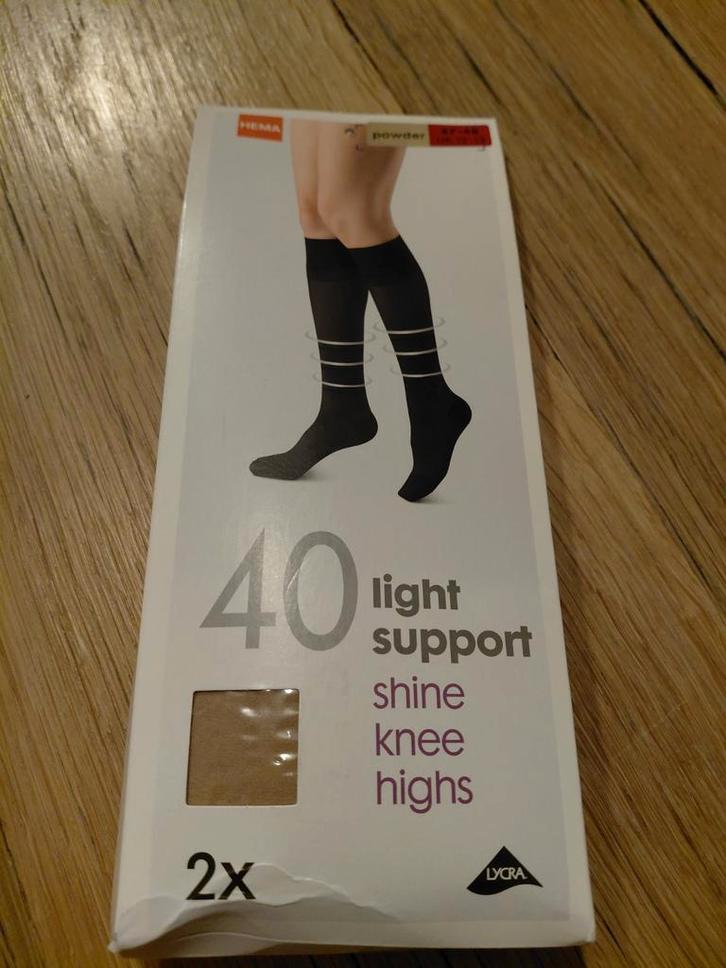 Hema 40 denier licht ondersteunende kniekousen 2x, Kleding | Heren, Sokken en Kousen, Nieuw, Overige maten, Zwart, Ophalen of Verzenden