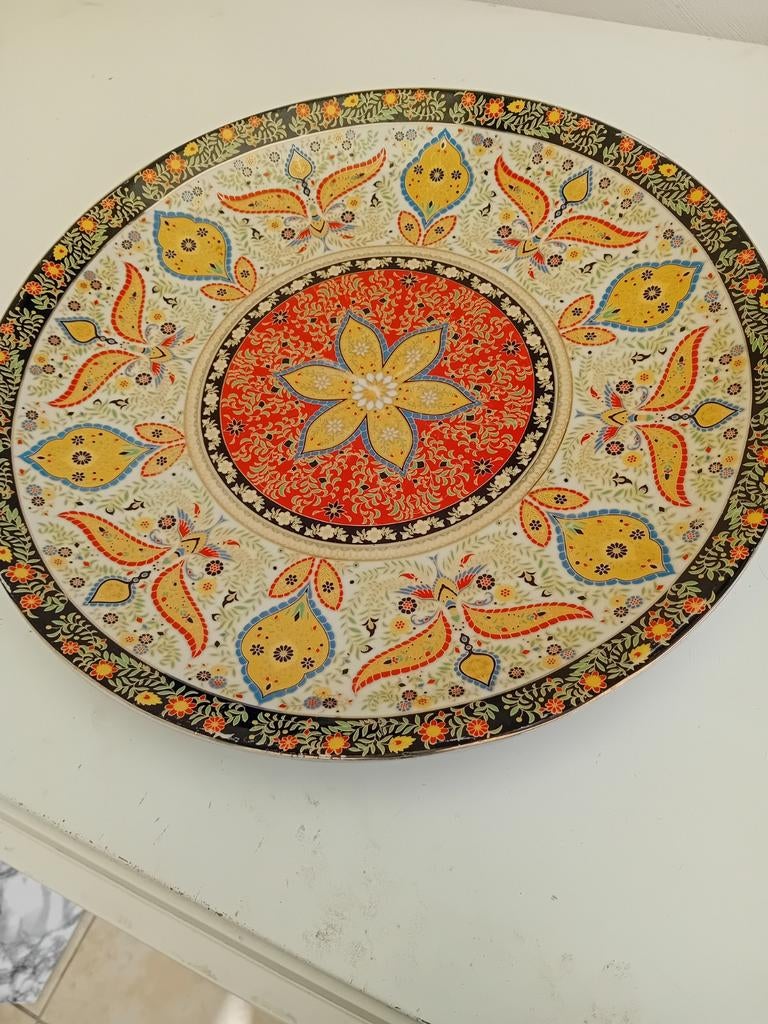 kunst pauw bord te koop, Ophalen of Verzenden, Rond