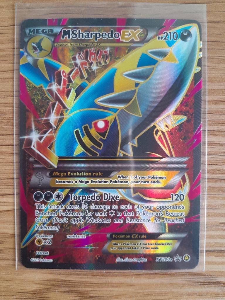 Mega Sharpedo EX XY200a Pokémon Kaart - Goede Staat, Ophalen, Nieuw, Losse kaart, Foil