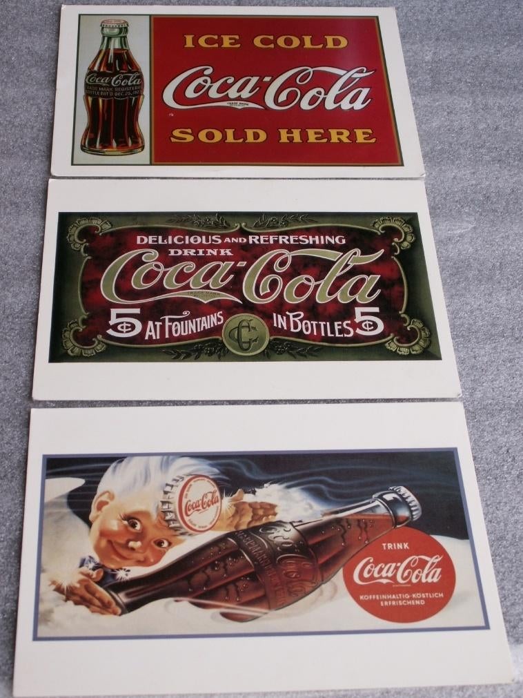 3 Coca-Cola Ansichtkaarten afbeelding oude Coca Cola Affiche, Ophalen of Verzenden, Nieuw, Overige typen