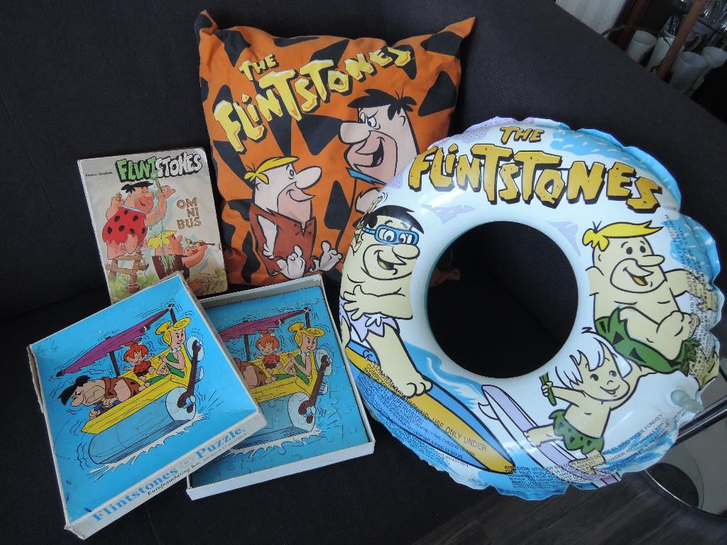 Vier diverse Flinstones artikelen, Ophalen of Verzenden, Overige figuren, Gebruikt, Overige typen