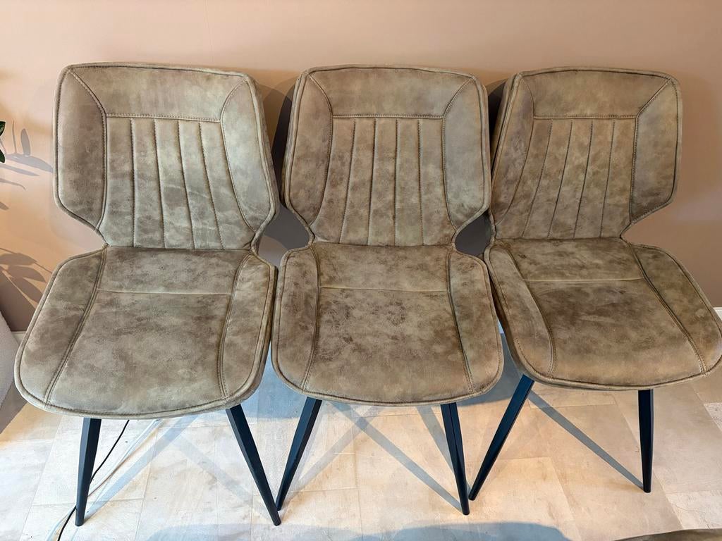 6 groene eetkamerstoelen van Haco, Ophalen, Gebruikt, Overige kleuren, Stof