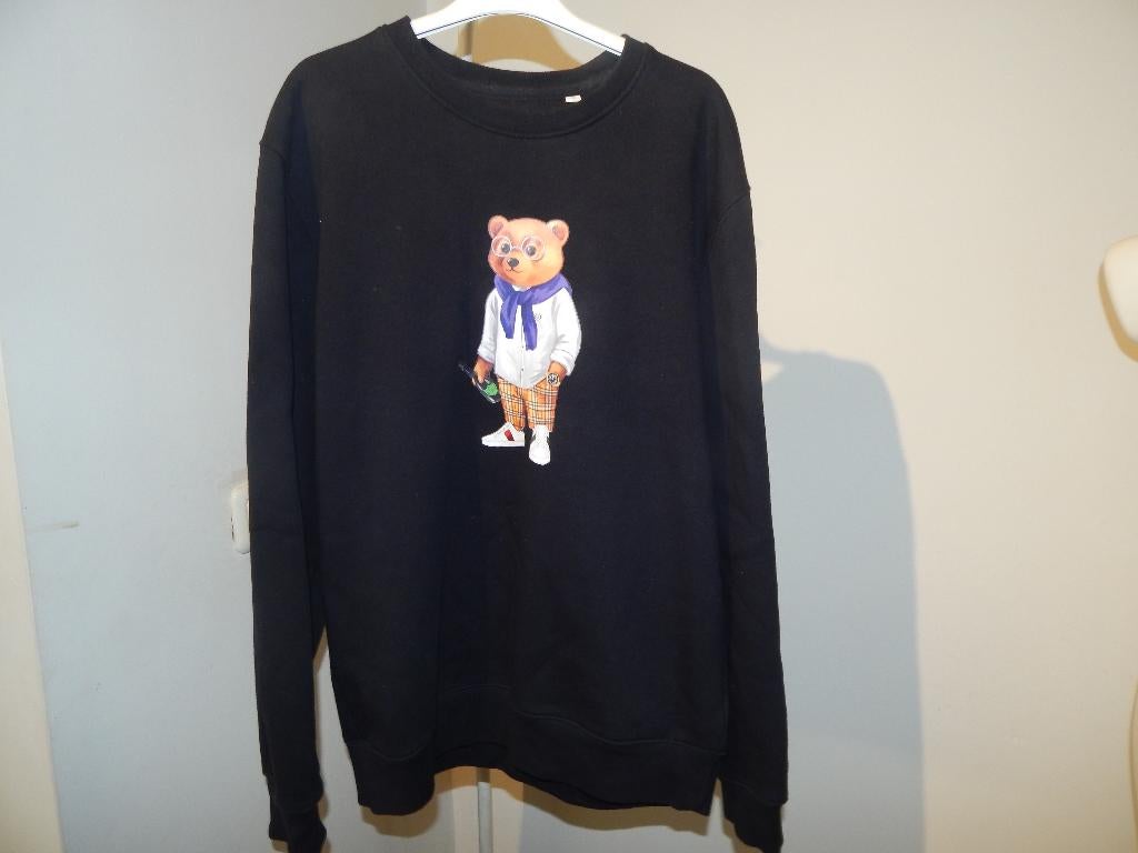 Baron Filou zwarte sweater beer print in kleur Als Nieuw M, Kleding | Heren, Truien en Vesten, Baron Filou, Zwart, Zo goed als nieuw