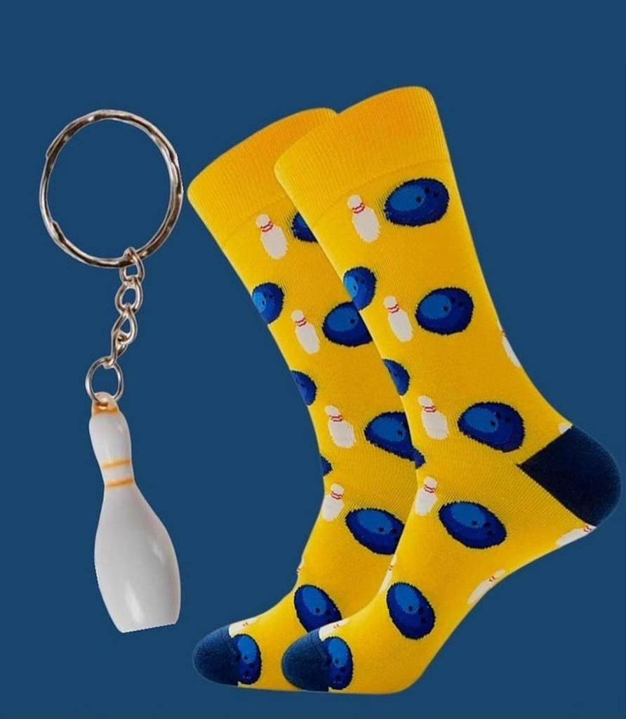 BOWLING SOKKEN + SLEUTELHANGER BOWLING KEGEL, Kleding | Heren, Ophalen of Verzenden, Nieuw