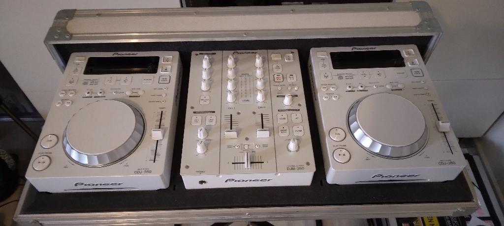 Witte Pioneer DJ-set 2x CDJ-350 en DJM- 350 in flightcase, Muziek en Instrumenten, Ophalen, Gebruikt, Dj-set, Pioneer
